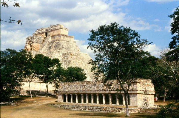 The House of the Birds and the Pyramid of the Musician, Late Classic Maya, ca. 700-900 e.Kr. (bilde) av Mayan Mayan