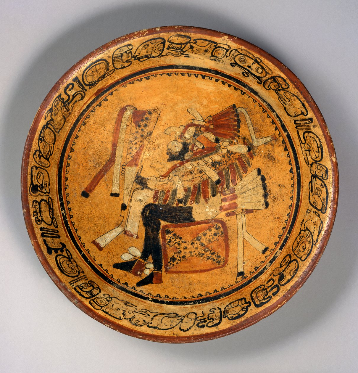 Stativskål, ca. 550-700 (terrakotta og maling) av Mayan Mayan