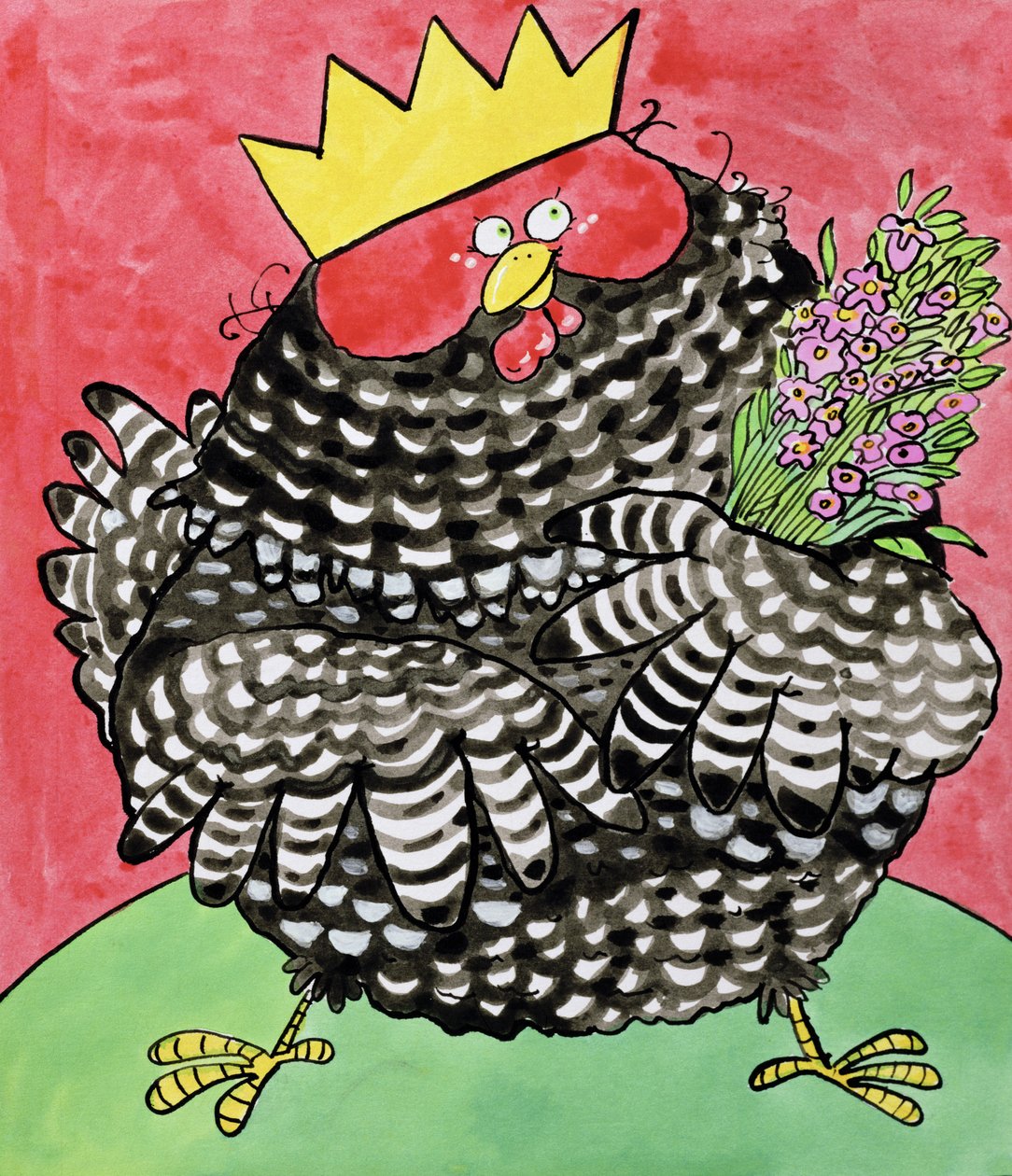 Hen, 1998 (wc og blekk på papir) av Maylee Christie