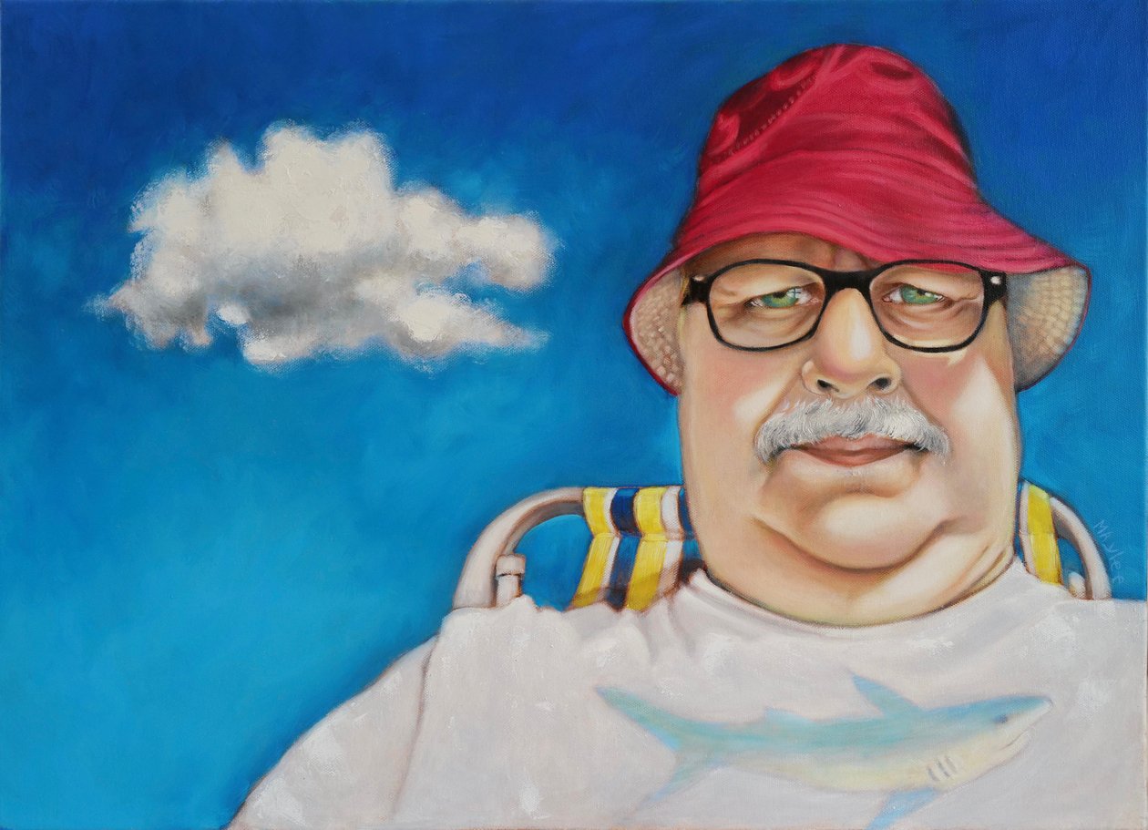 The Sunbather, 2022 (olje på lerret) av Maylee Christie