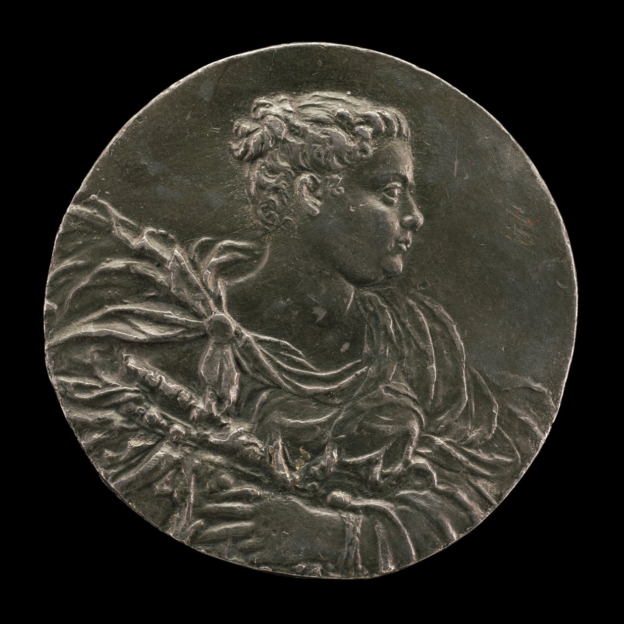 En ung kvinne fra Venezia i kjole og mantel, ca. 1563. av Medallist A.A.