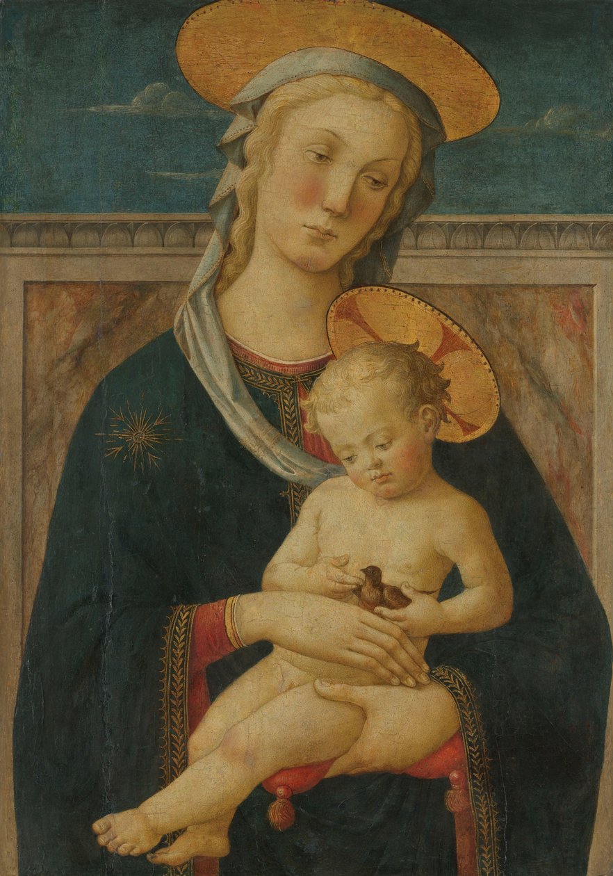 Jomfru og barn av Meester van San Miniato (attributed to)