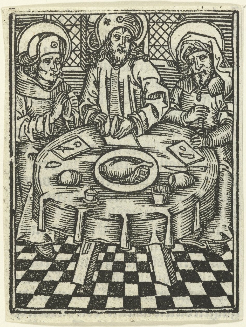 Måltidet på Emmaus av Meester van de Delbecq Schreiber Passie (attributed to)