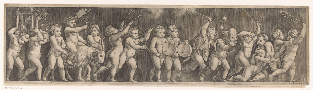 Frisisk med prosesjon av putti av Meester van de Dobbelsteen