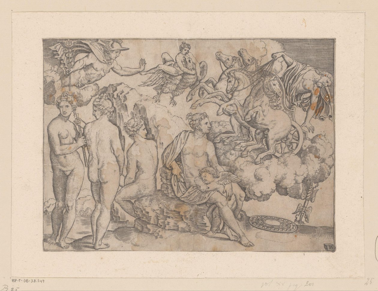 Venus møtte Amor og Jupiter møtte Ganymedes av Meester van de Dobbelsteen