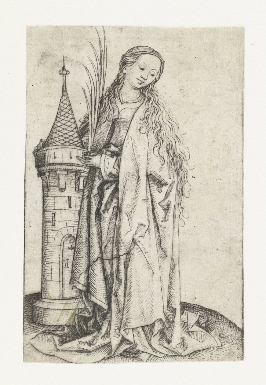 Saint Barbara (stor versjon) av Meester van het Amsterdamse Kabinet