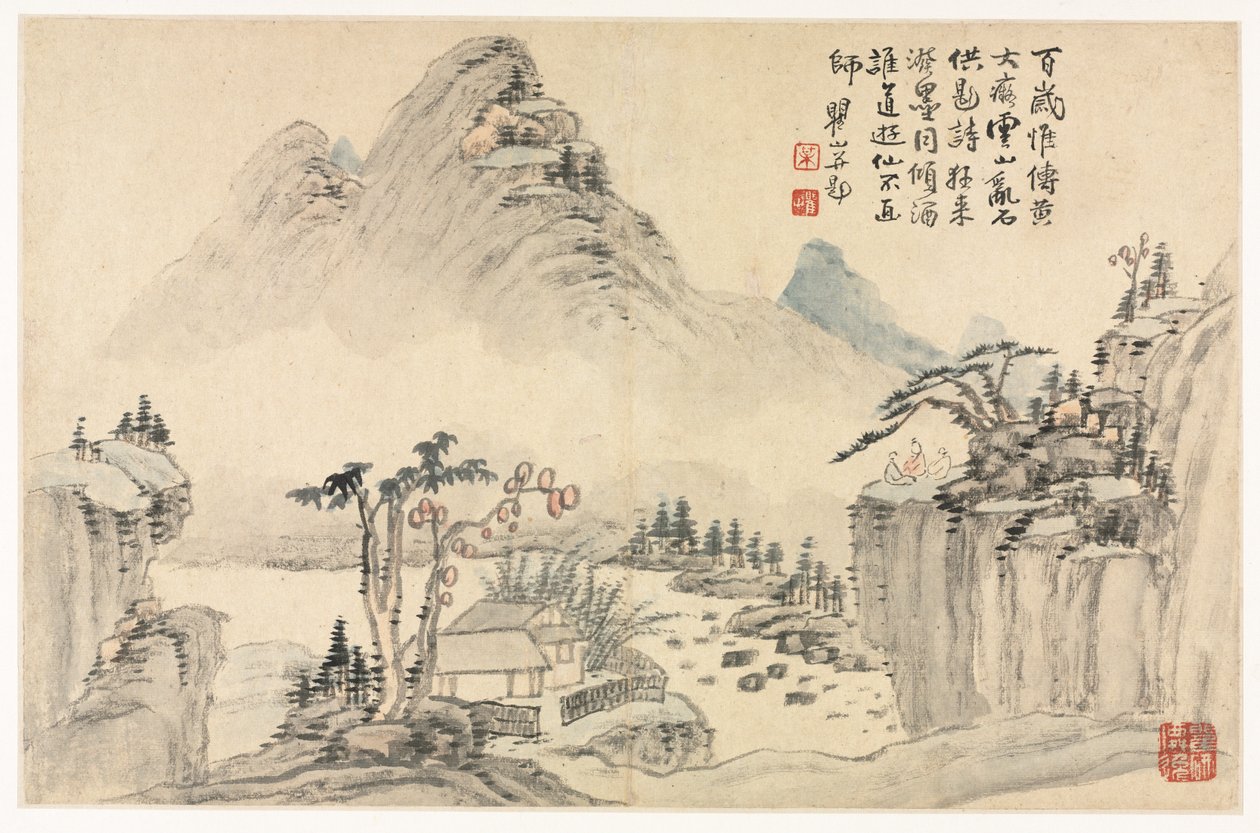 Landskap i forskjellige stiler etter gamle mestere, 1690. av Mei Qing