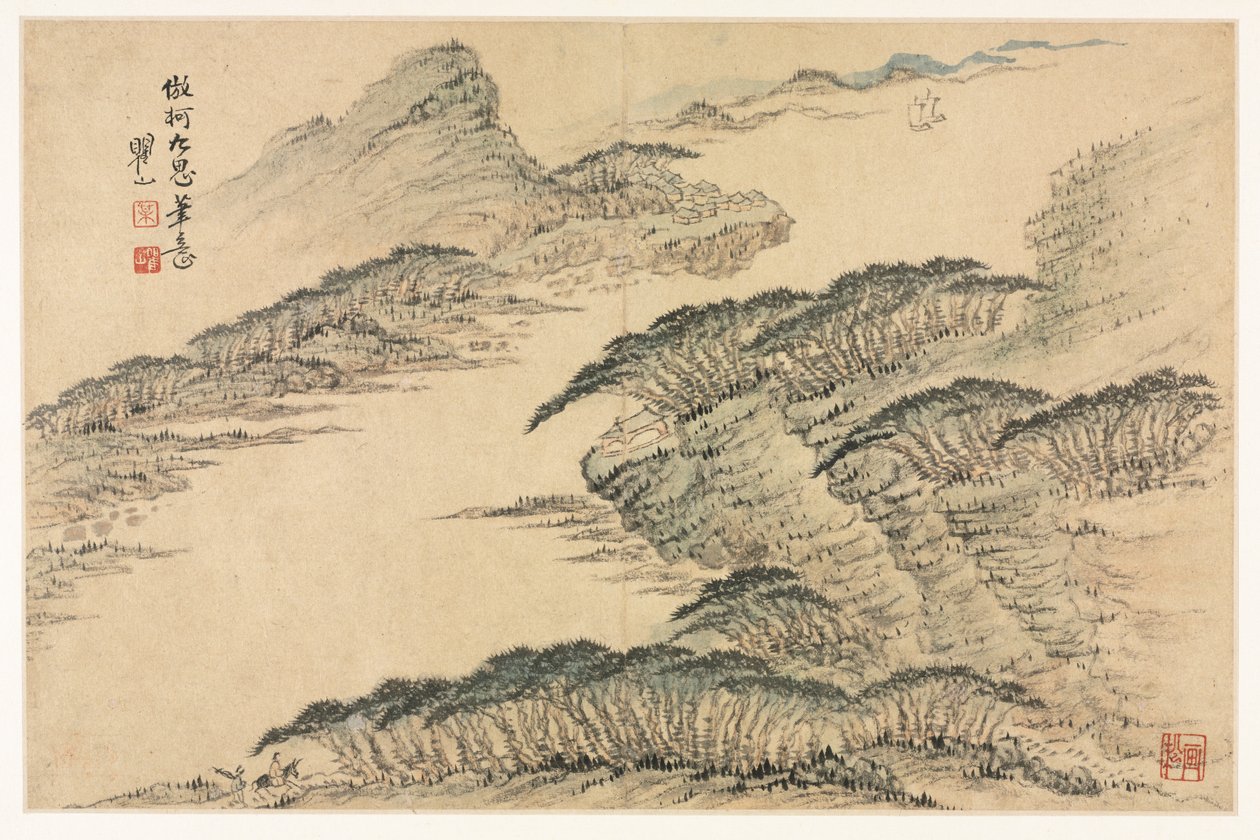 Landskap i forskjellige stiler etter gamle mestere, 1690. av Mei Qing
