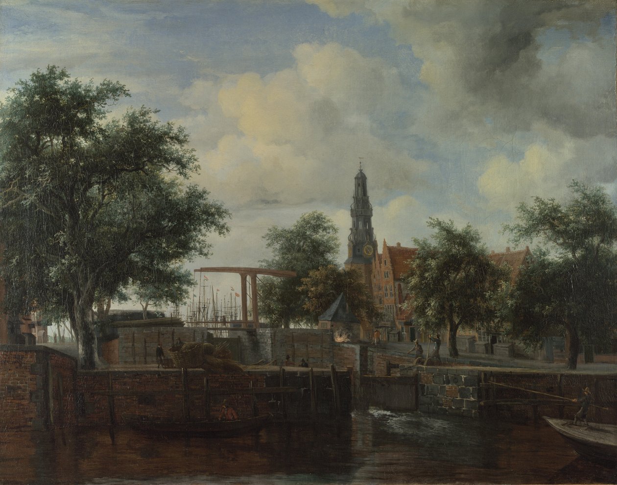 Haarlem -låsen, Amsterdam av Meindert Hobbema