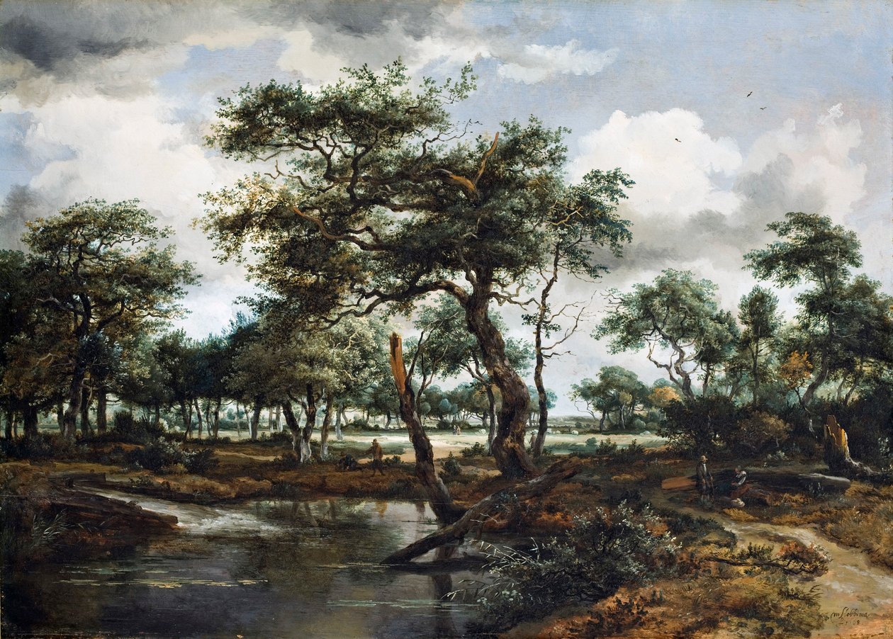 A Pond in the Forest, 1668 (olje på eikepanel) av Meindert Hobbema