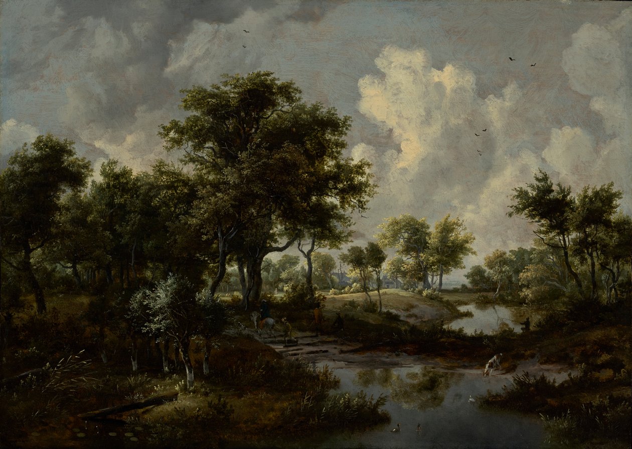 Norsk: A Wooded Landscape av Meindert Hobbema