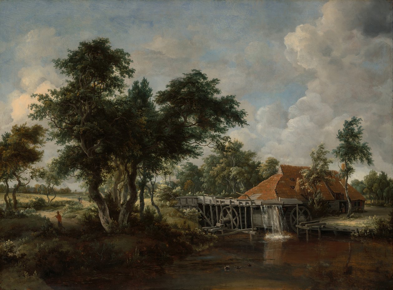 Vannmøllen med det store røde taket, 166265. av Meindert Hobbema