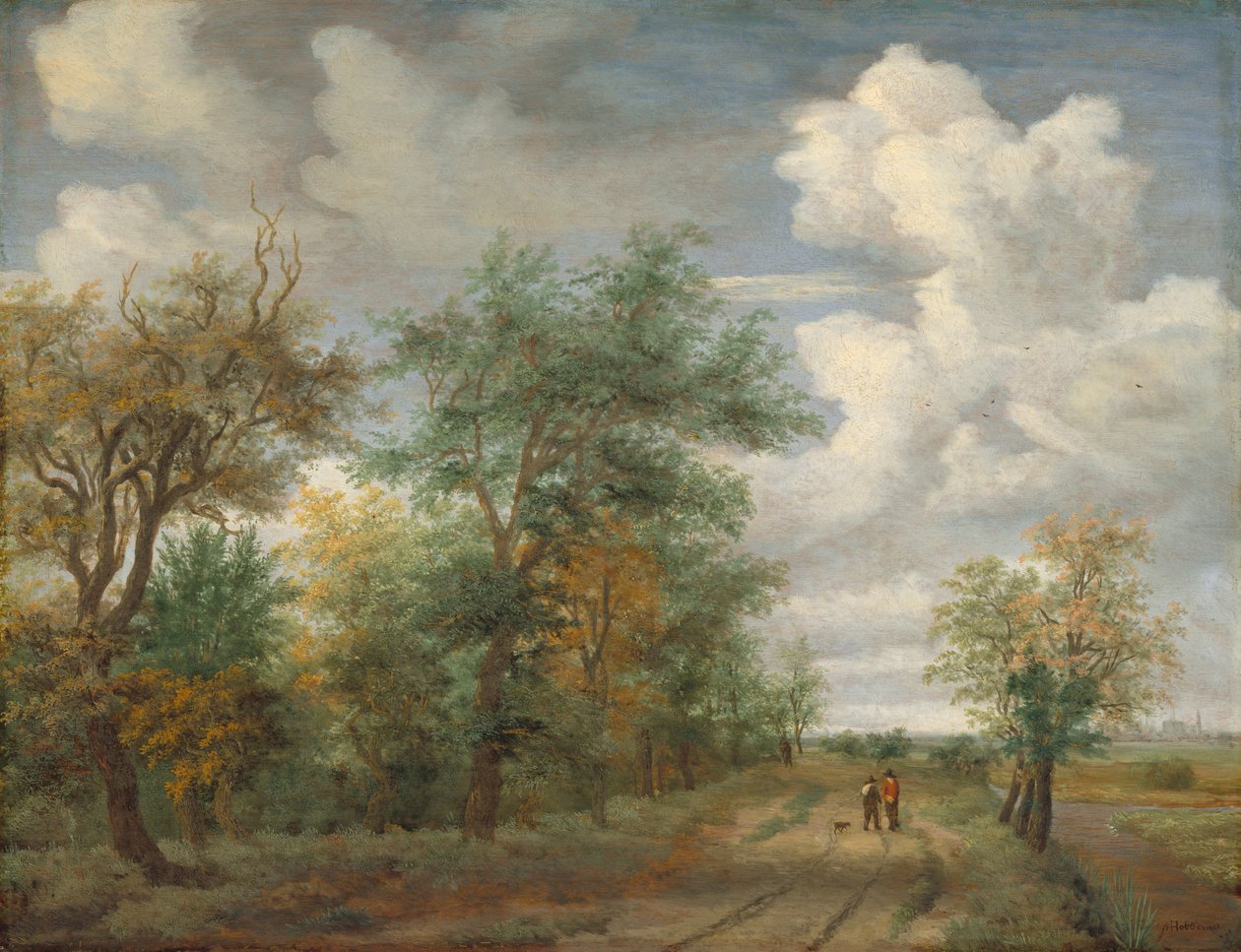 Skoglandskap med figurer, ca. 1658. av Meindert Hobbema