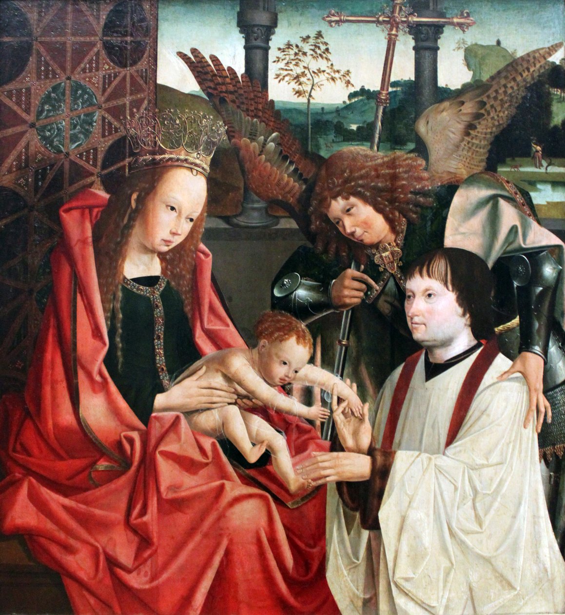 Maria med barnet, erkeengelen Michael og en donor av Meister des Antwerpener Marien Tryptichons