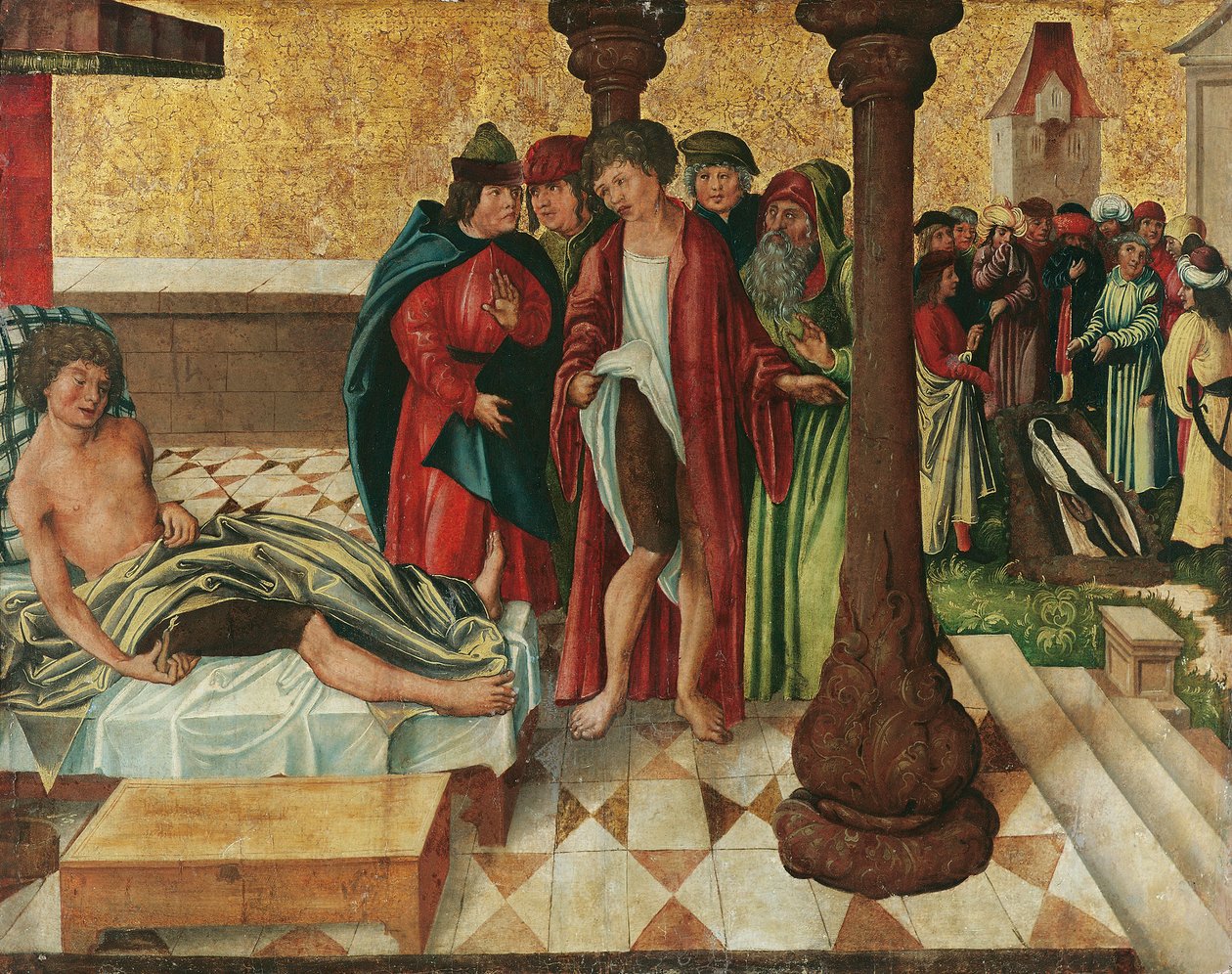 Mirakuløs leghealing av St. Cosmas og Damian av Meister der Legendenszenen