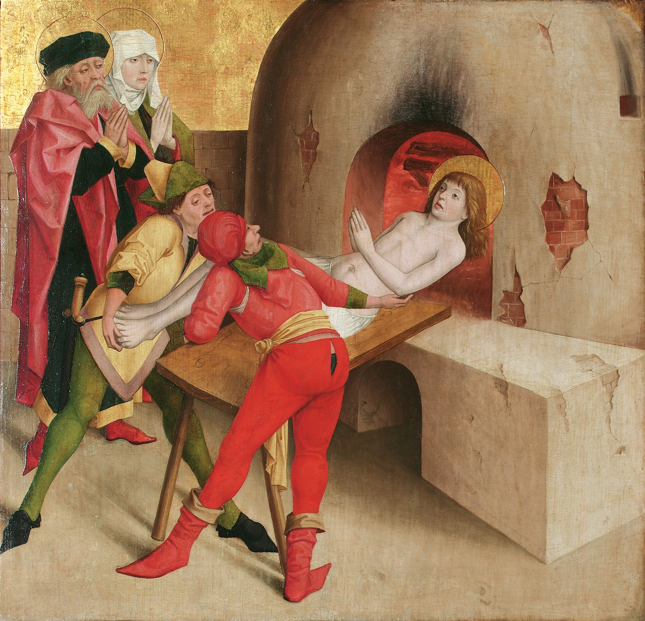 Martyrium of St. Vitus (forside); Kristus før Kaifas (omvendt) av Meister der Veitslegende