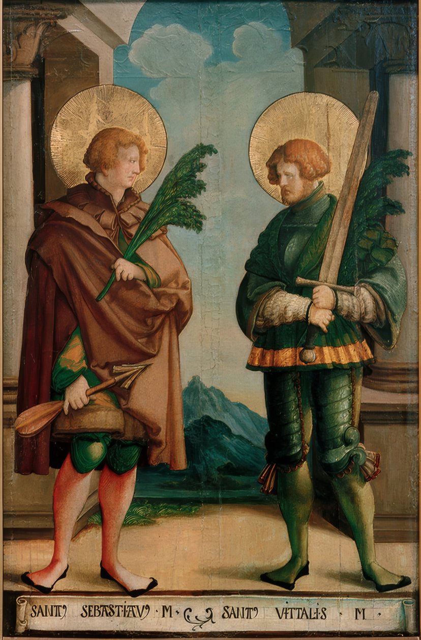 De hellige Sebastian og Vitalis av Meister von Messkirch