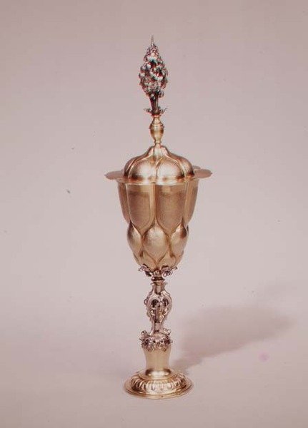 Fliket kopp og deksel, Augsburg, ca. 1600 (forgylt sølv) av Melchior Bayer