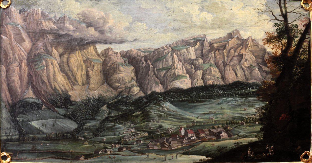 Panoramautsikt over Leukerbad av Melchior Füssli