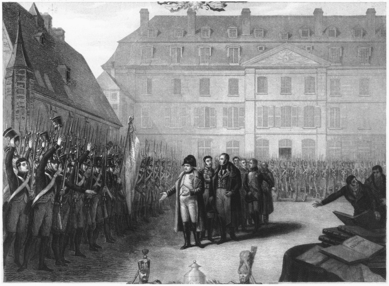 Napoleon (1769-1821) besøkte Ecole Polytechnique 25. april 1815 av Melchior Peronard