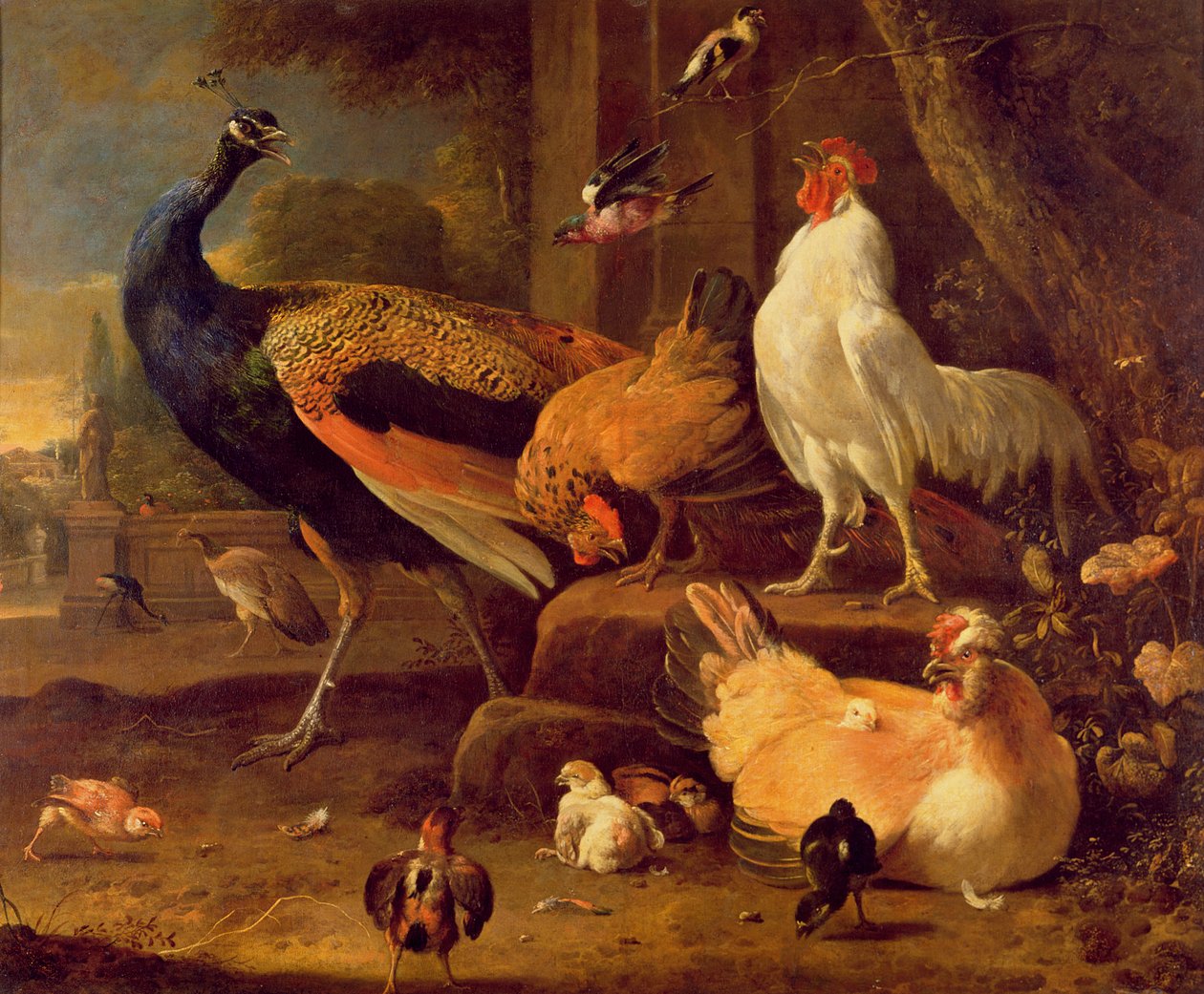 Fjærkre, ca. 1670 av Melchior de Hondecoeter