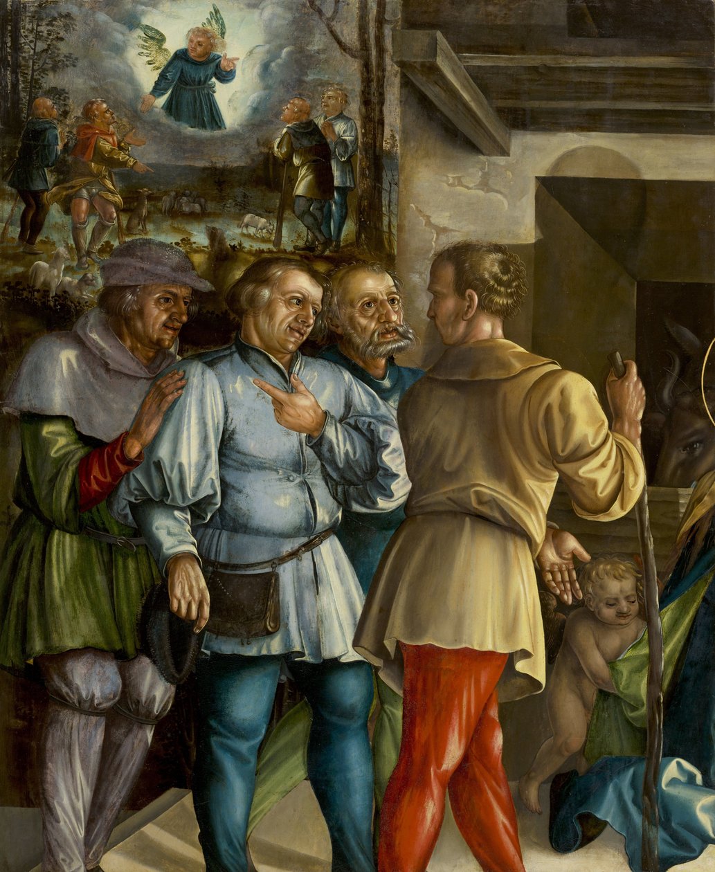 Hyrdenes tilbedelse av Feselen, Melchior (ca. 1495-1538). Olje på tre av Melchior Feselen