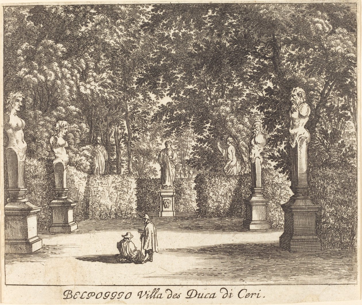 Balpoggio, Villa of Duke av Ceri av Melchior Küsel after Johann Wilhelm Baur