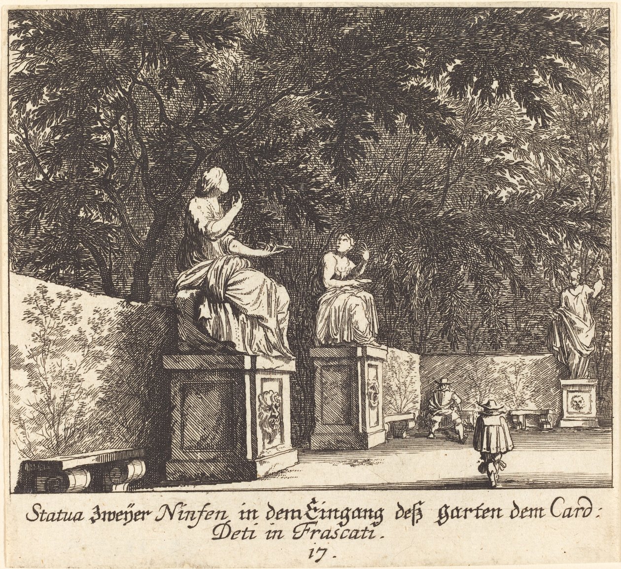 Hager, kardinal Deti, Frascati av Melchior Küsel after Johann Wilhelm Baur