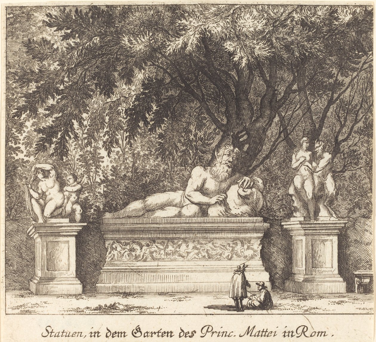 Hagene til Prince Mattei, Roma av Melchior Küsel after Johann Wilhelm Baur