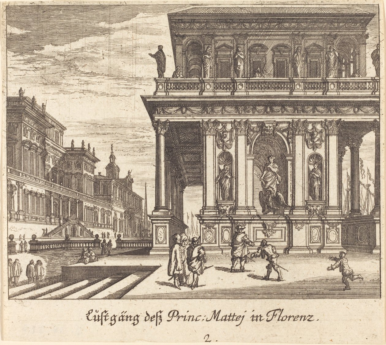 Palace, Firenze av Melchior Küsel after Johann Wilhelm Baur
