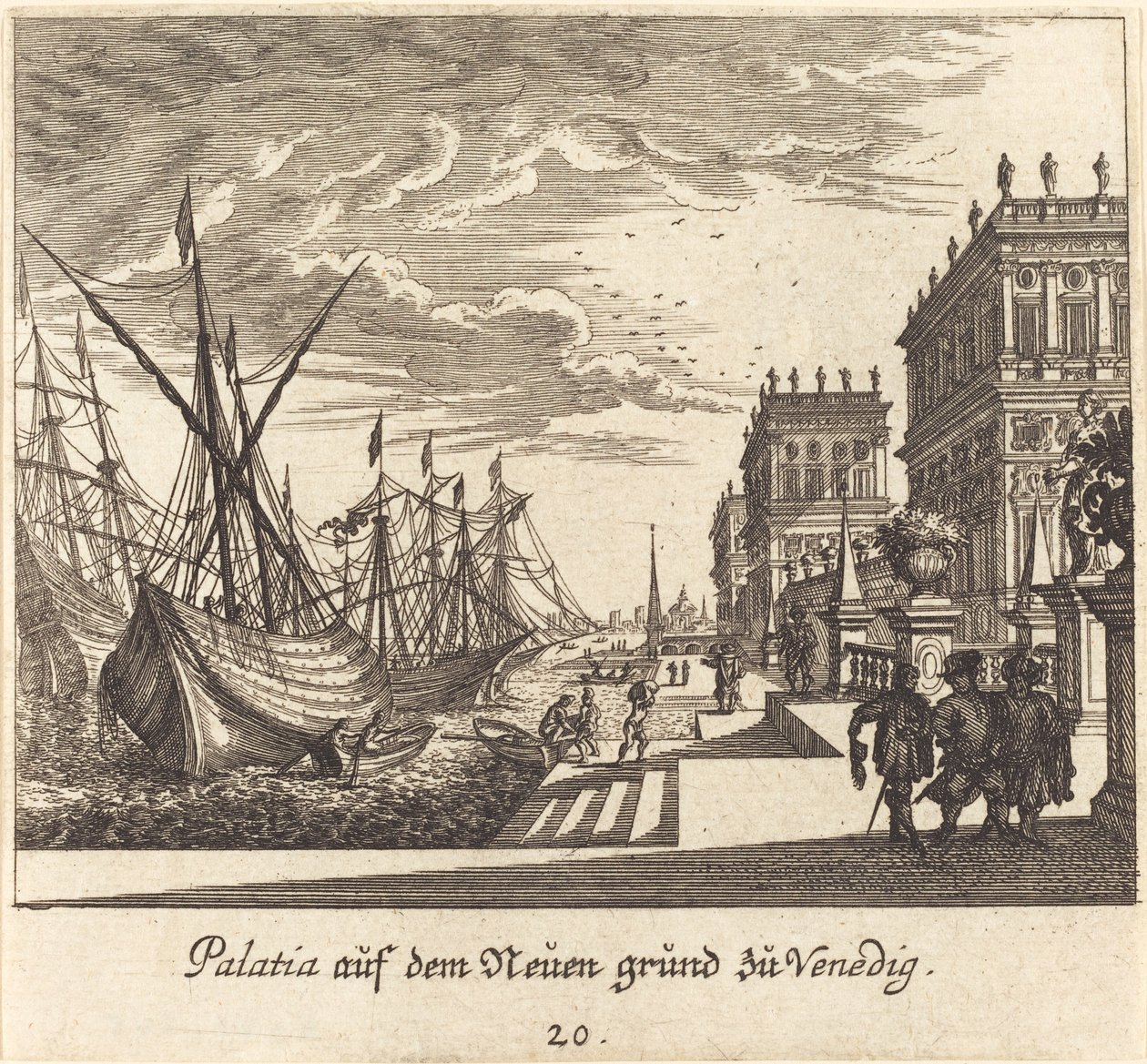 Palasser, Venezia av Melchior Küsel after Johann Wilhelm Baur