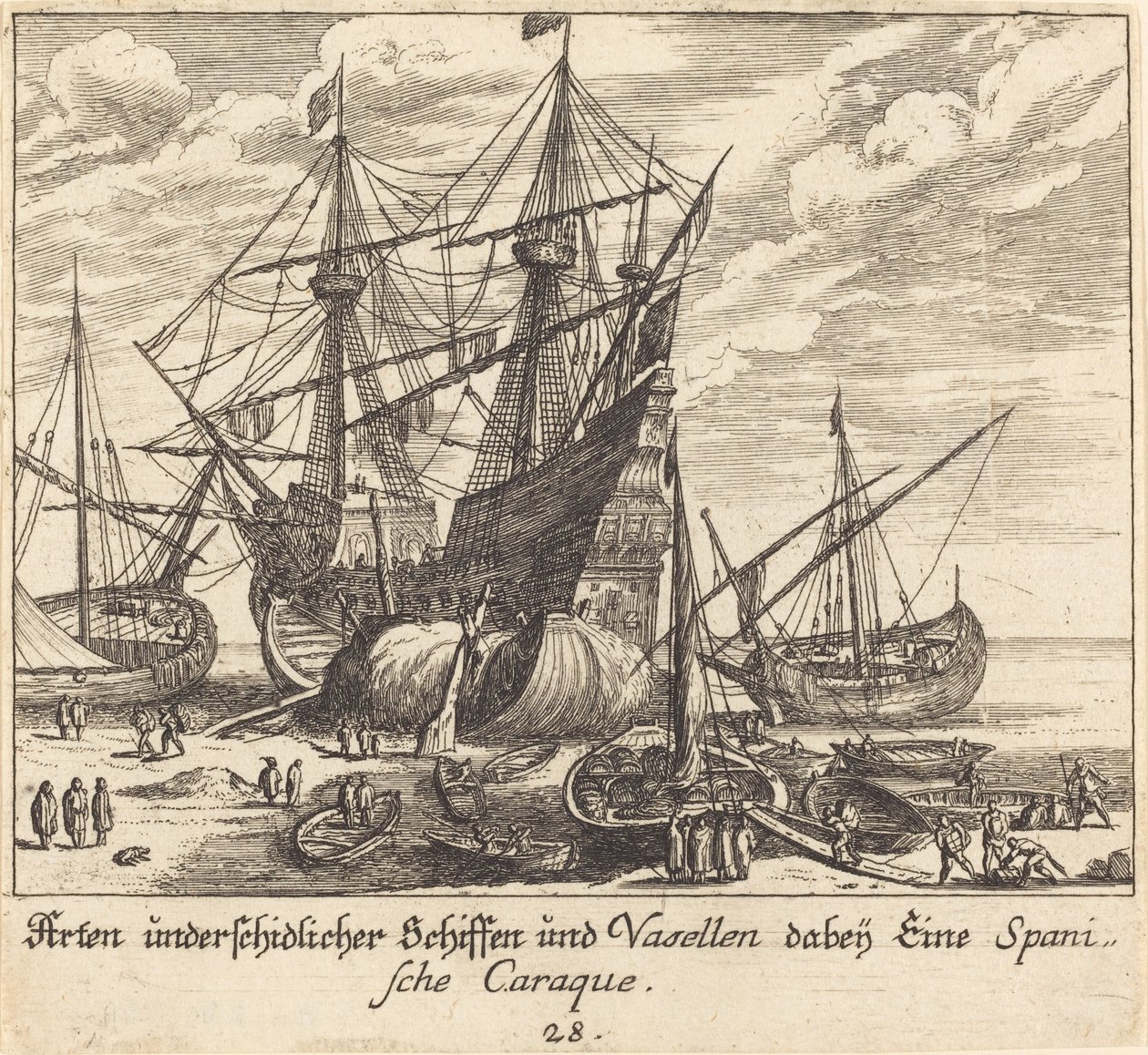 Skip av Melchior Küsel after Johann Wilhelm Baur