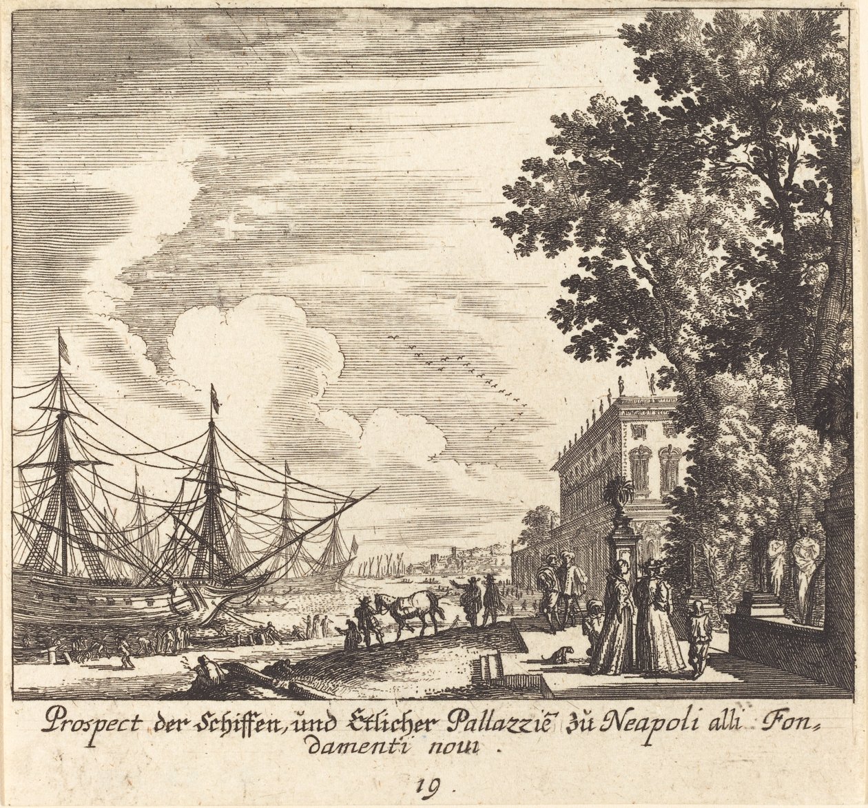 Shipps, Fundamenti Novi, Napoli av Melchior Küsel after Johann Wilhelm Baur