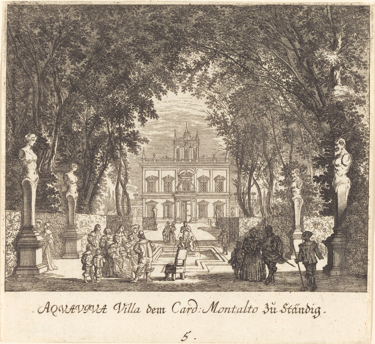 Villa Aquaviva av Melchior Küsel after Johann Wilhelm Baur