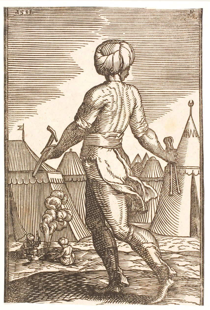 En smed sett bakfra i en leir av Melchior Lorck