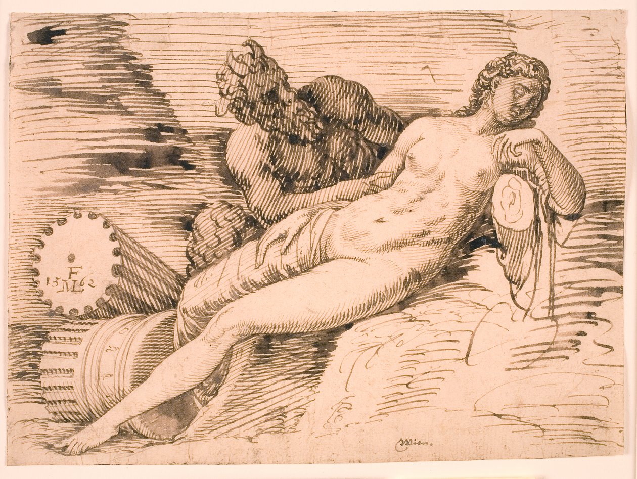 En satyr som spionerer på den sovende antiope av Melchior Lorck