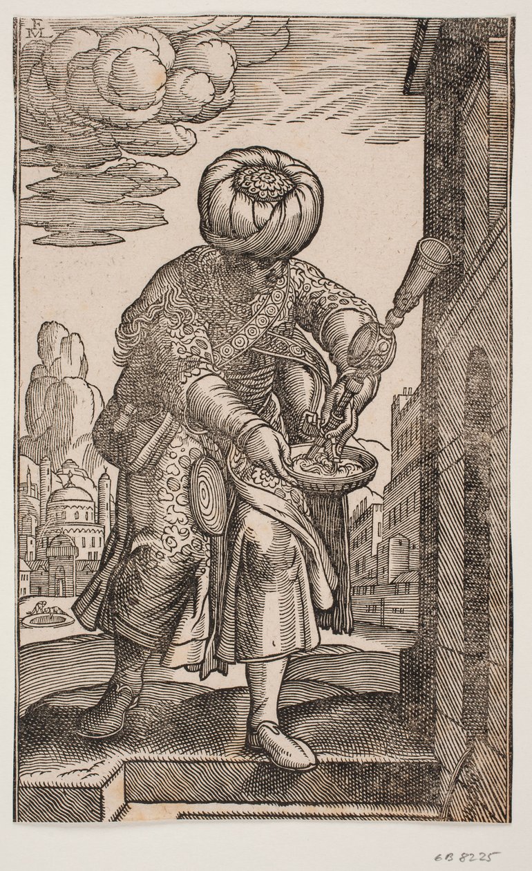 En Saquatz med vannposen under armen av Melchior Lorck
