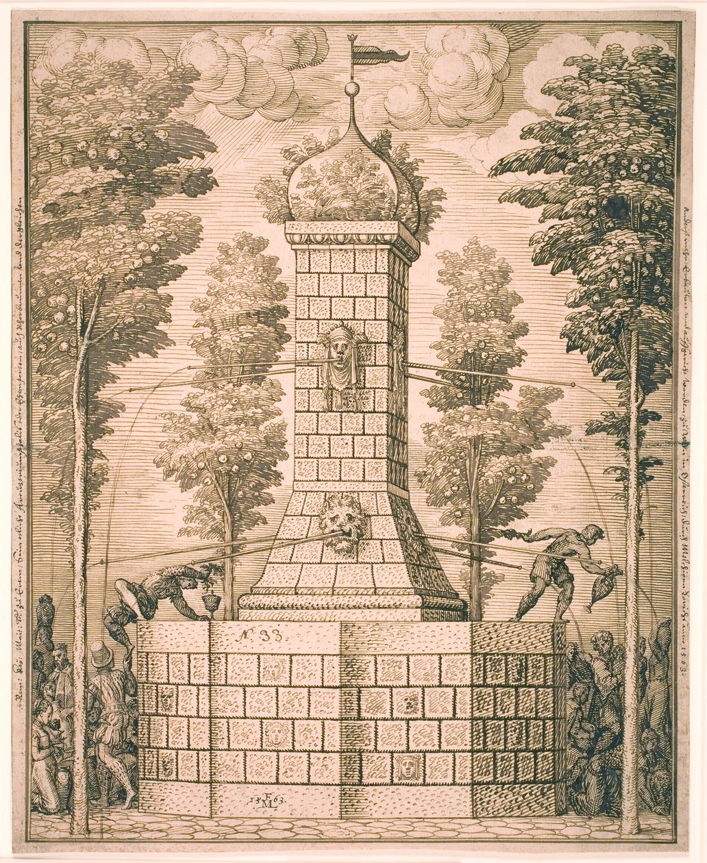 Fontene med masker av Melchior Lorck