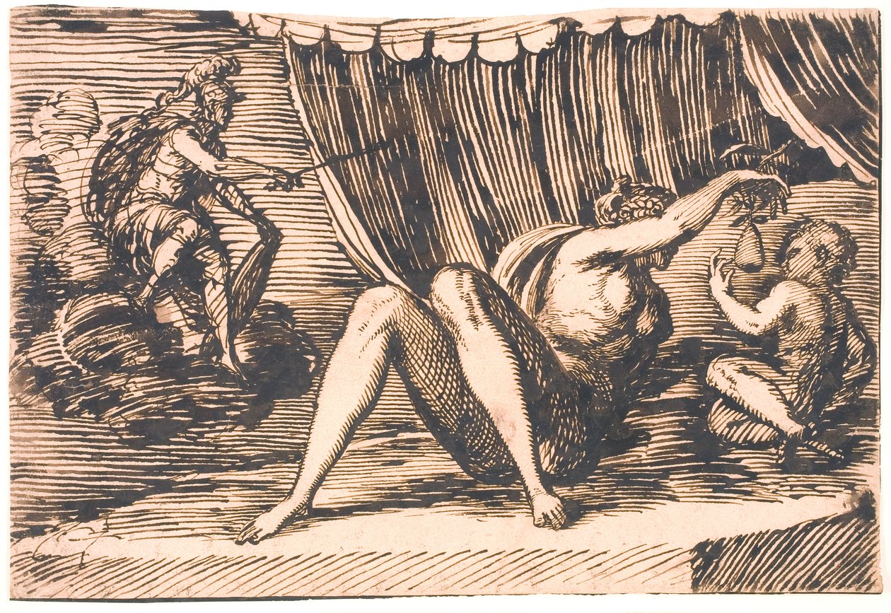 Mars, Venus som holder en pære og et barn av Melchior Lorck