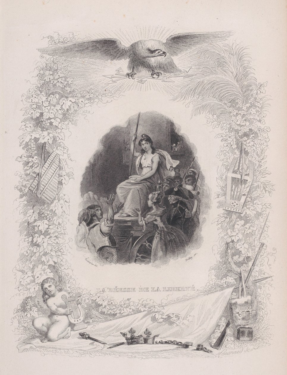 The Goddess Liberty, fra The Songs of Béranger, 1829 av Melchior Peronard
