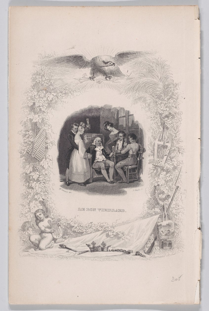 Den gode gamle mann fra The Songs of Béranger, 1829. av Melchior Peronard