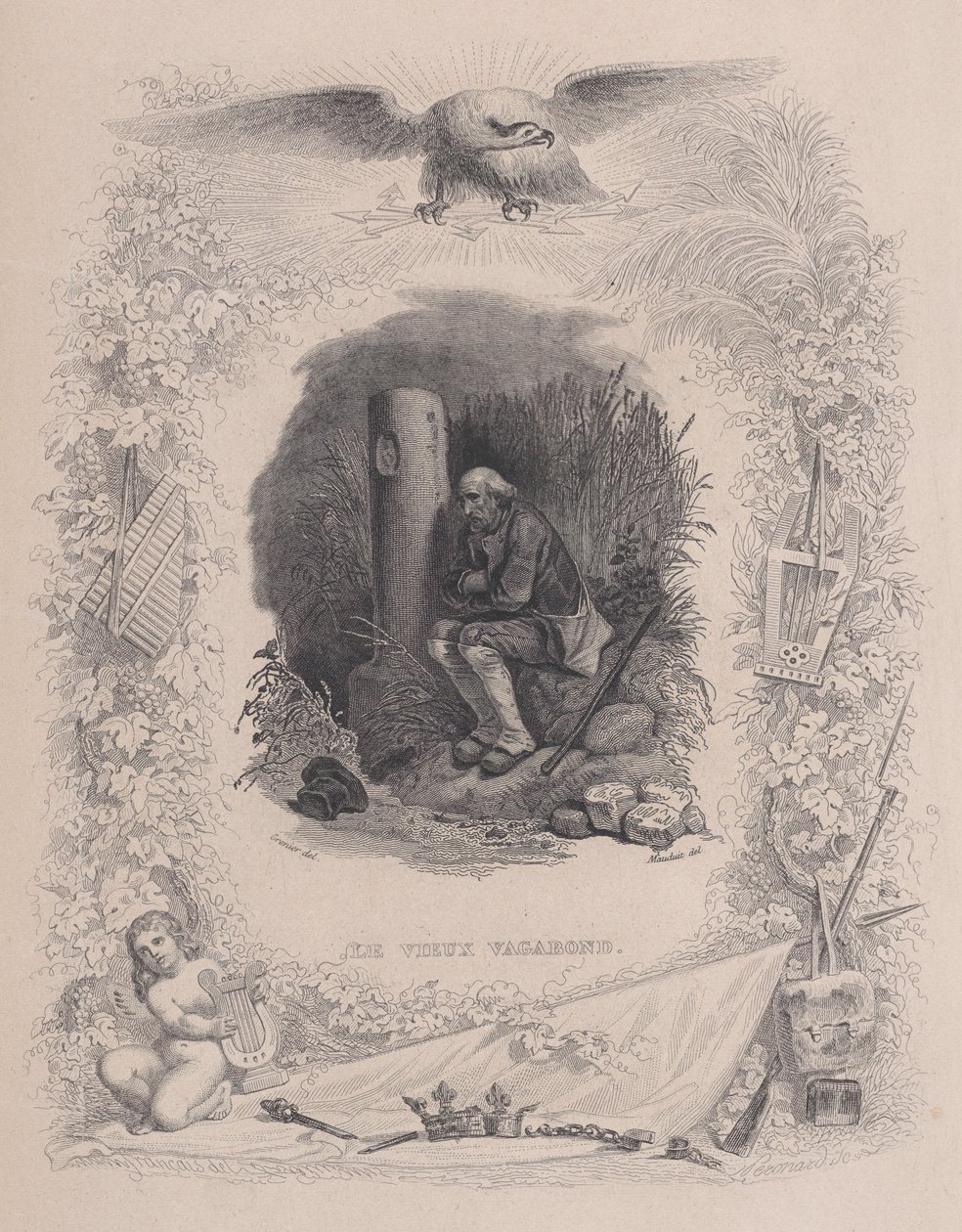 The Old Vagabond, fra The Complete Works of Béranger, 1829. av Melchior Peronard