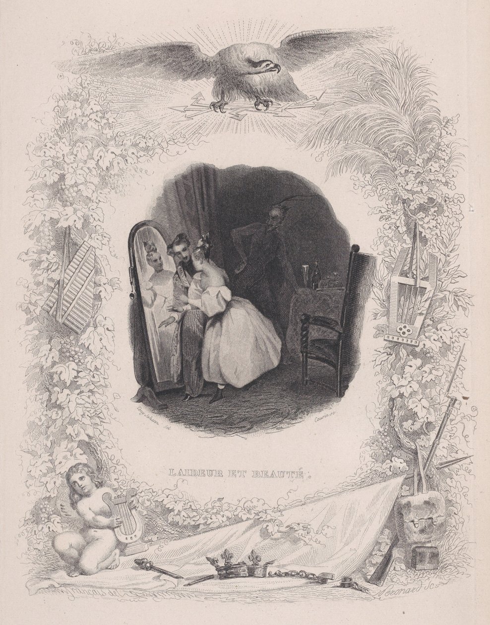 Uglyness and Beauty, fra The Songs of Béranger, 1829. av Melchior Peronard