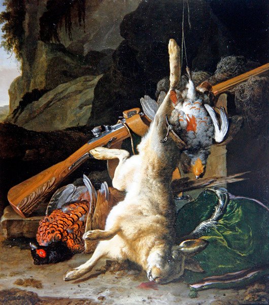 A Still Life of Dead Game (olje på lerret) av Melchior de Hondecoeter