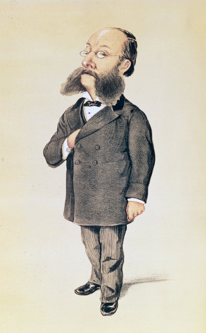 Paul Julius Reuter, tegneserie fra Vanity Fair, 1872 farge litho av Melchiorre Delfico
