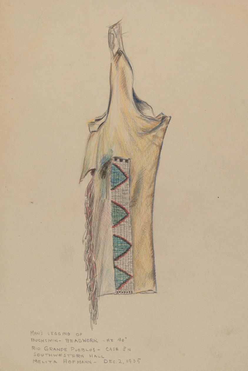 Buckskin Legging med beadwork av Melita Hofmann