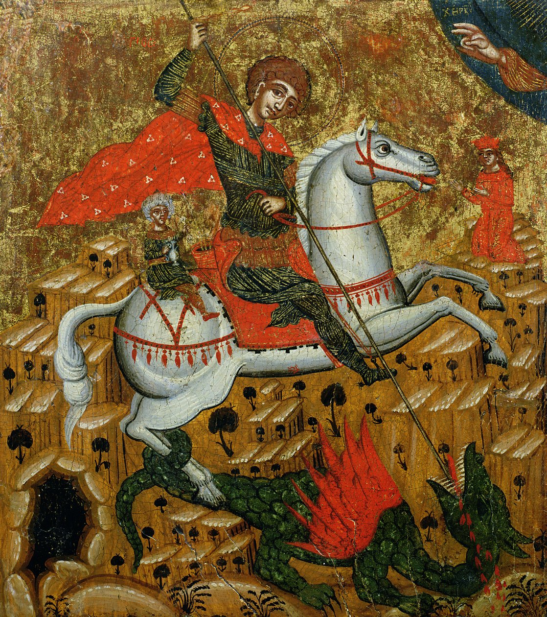 St. George og dragen, ca. 1700 av Melkite School