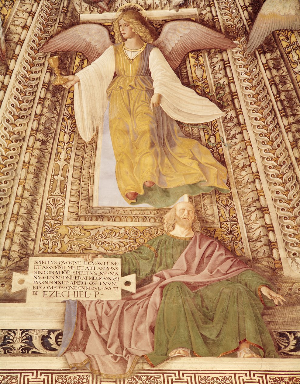 Esekiel og engelen holder kalken av Kristi lidenskap, fra kuppelen til sakristiet til St. Mark, ca. 1477 (detalj av 498726) av Melozzo da Forli