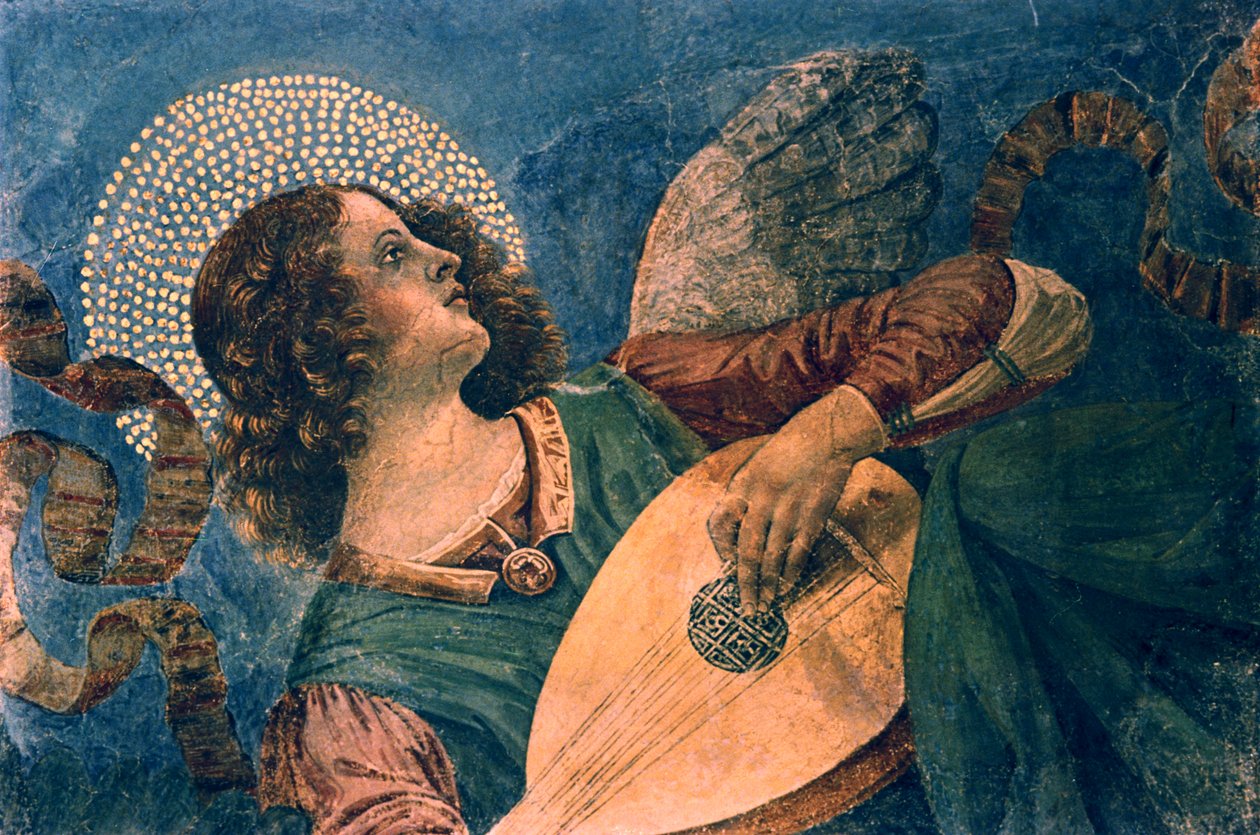 En engel som spiller lut, 1400-tallet av Melozzo da Forli
