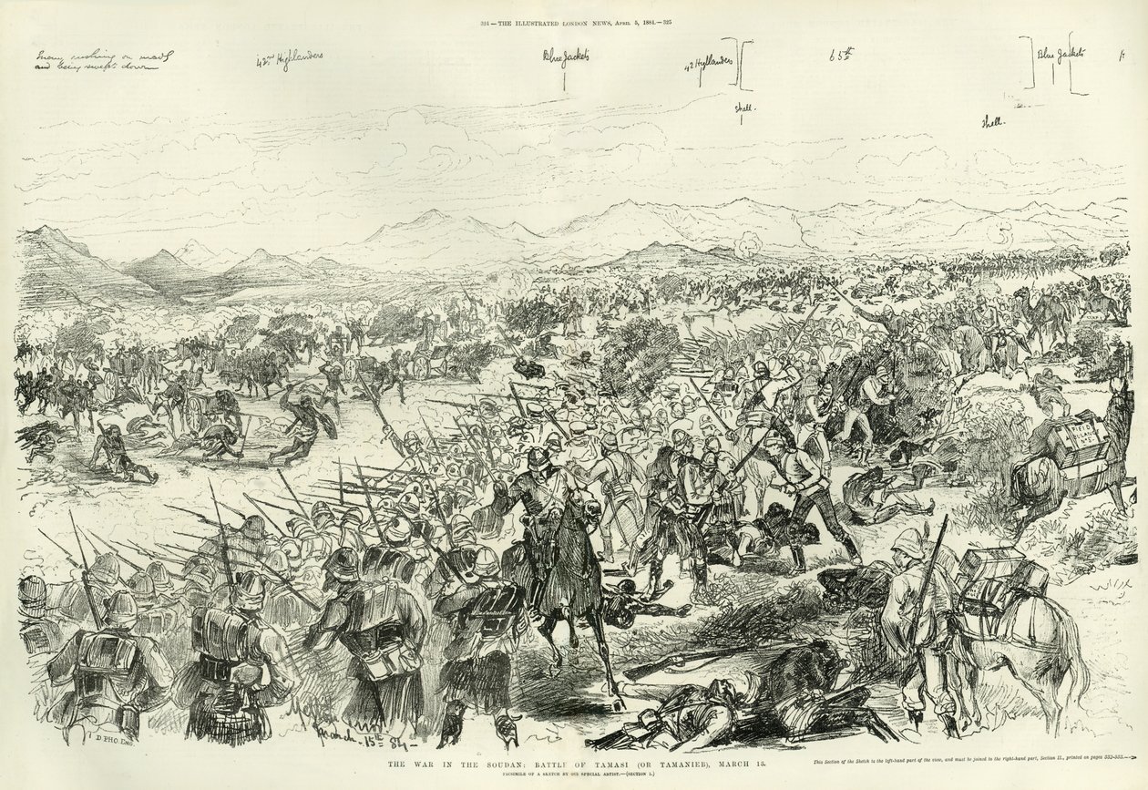 Slaget ved Tamai 13. mars 1884, 1884 av Melton Prior